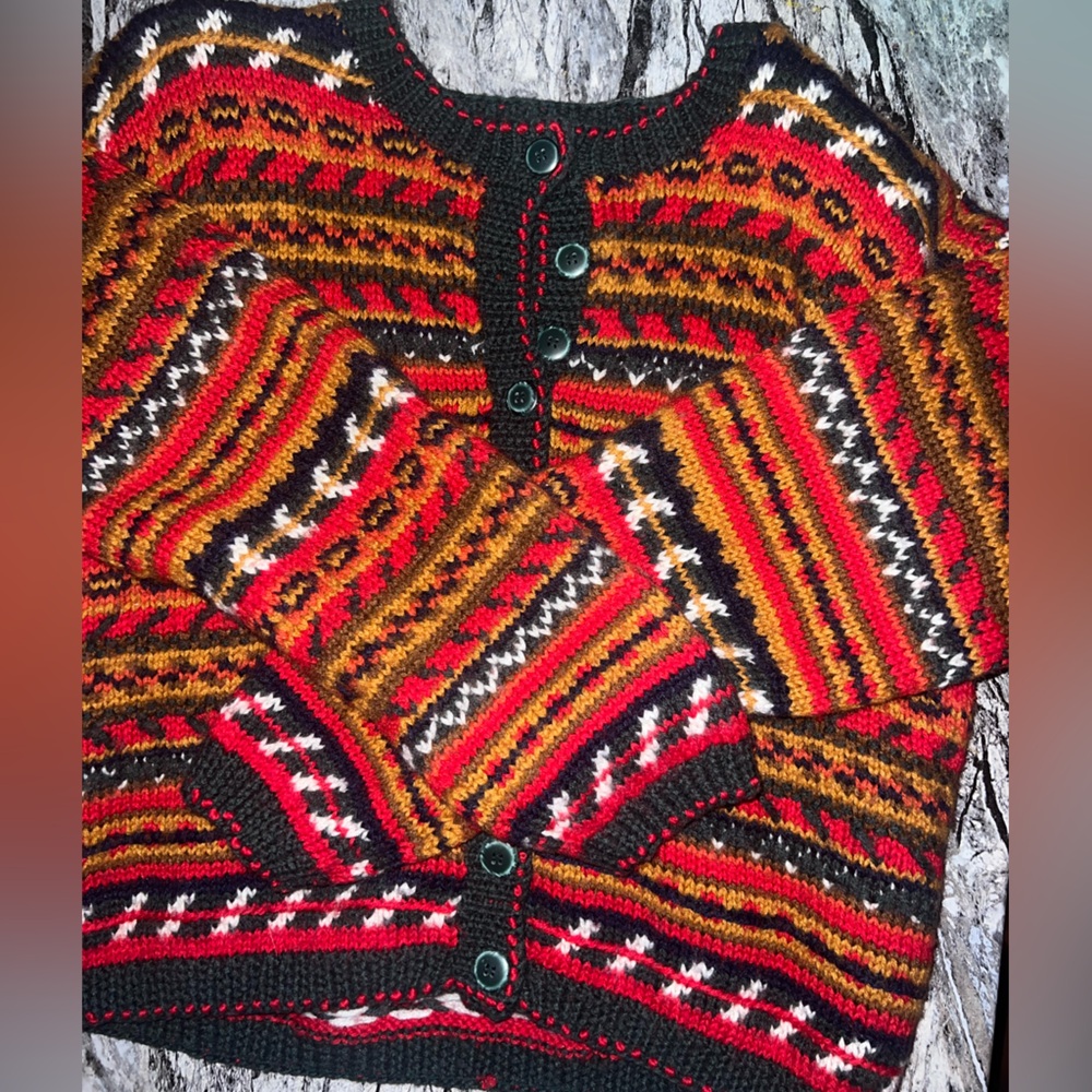 Colorful Striped Knit Cardigan